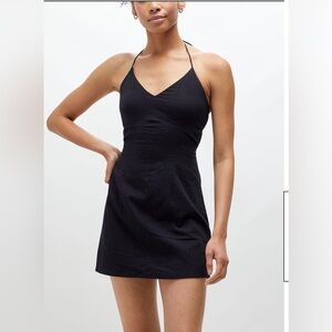 XS black mini dress with open back / tie back. NWT from Pacsun, brand LA Hearts